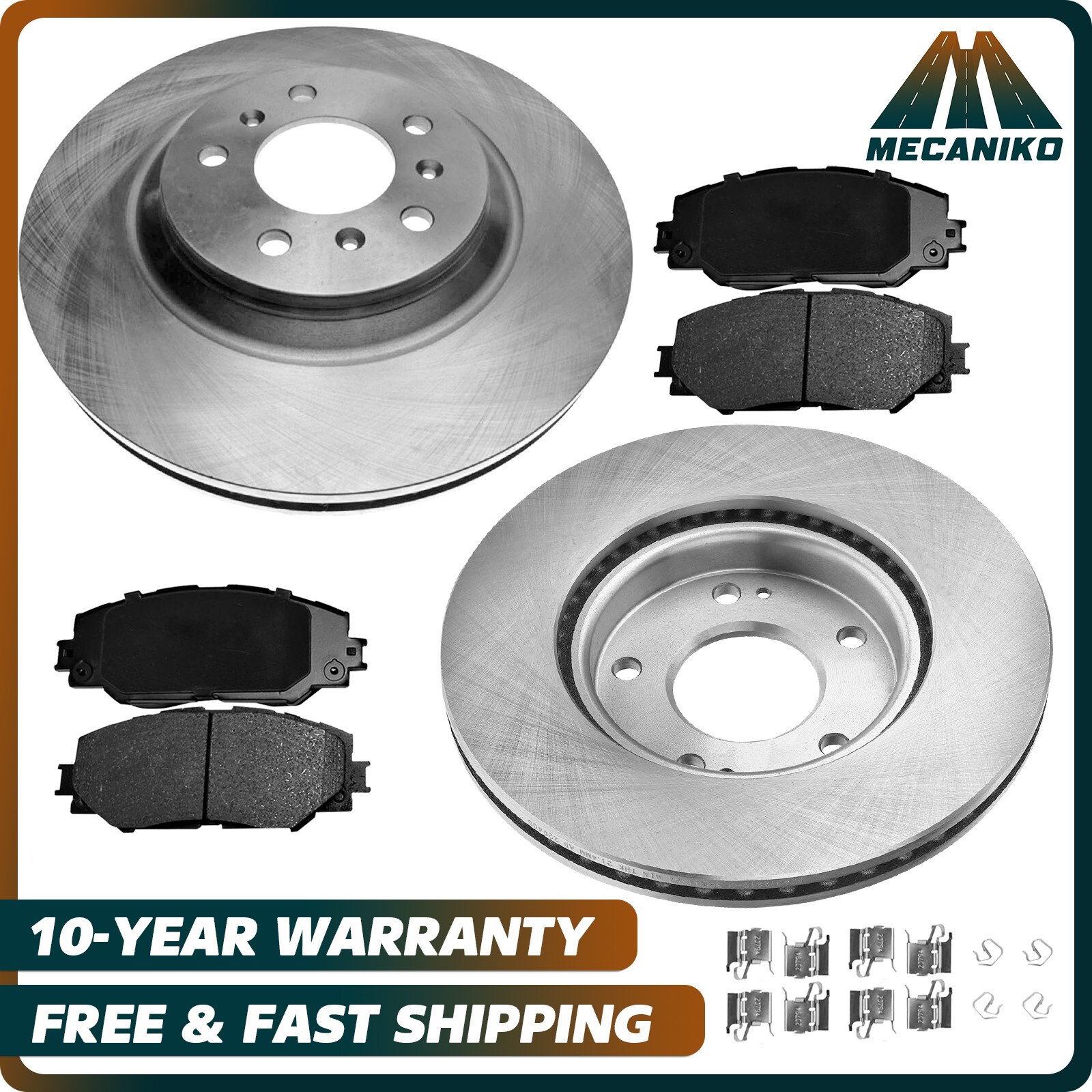 Front Brake Rotors and Pads Kit for 2009 - 19 Toyota Corolla 2009 - 14 Matrix