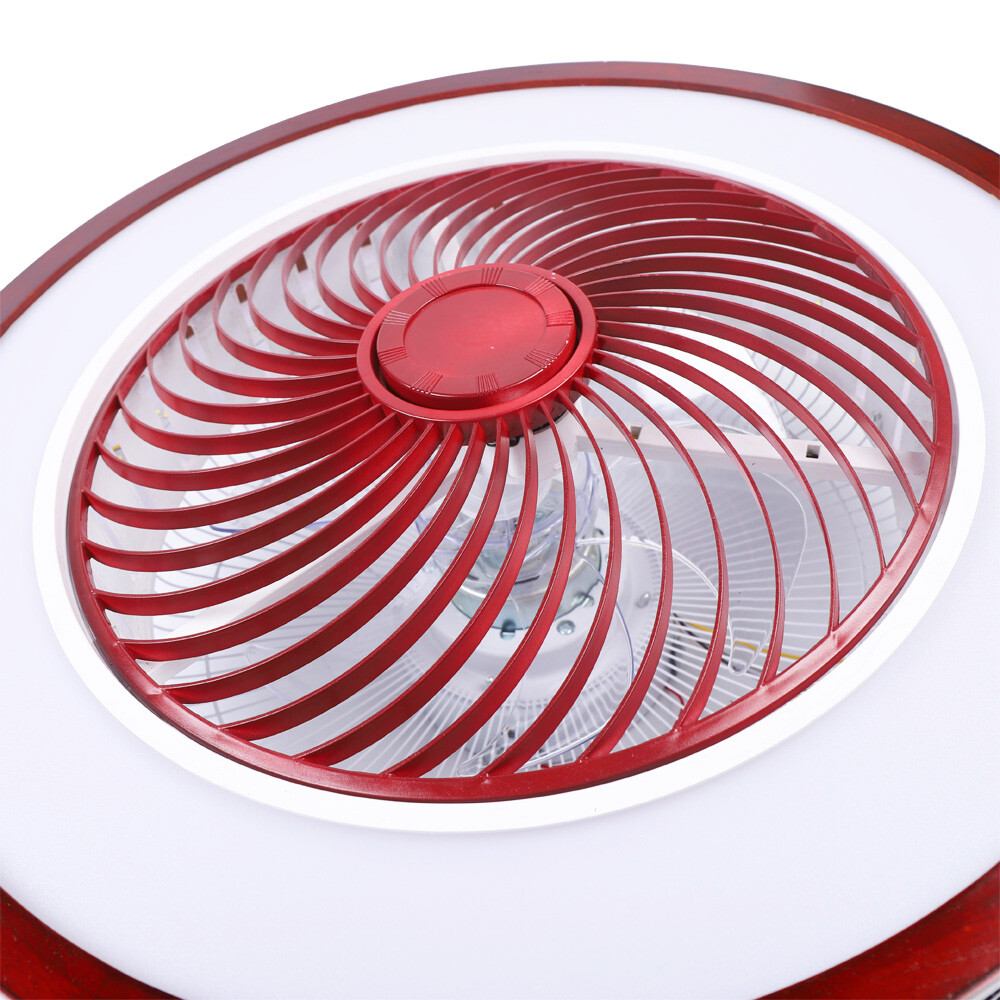 22" Inches Red Ceiling Fan with Light 64W Remote Control 3-Color Lighting Modes