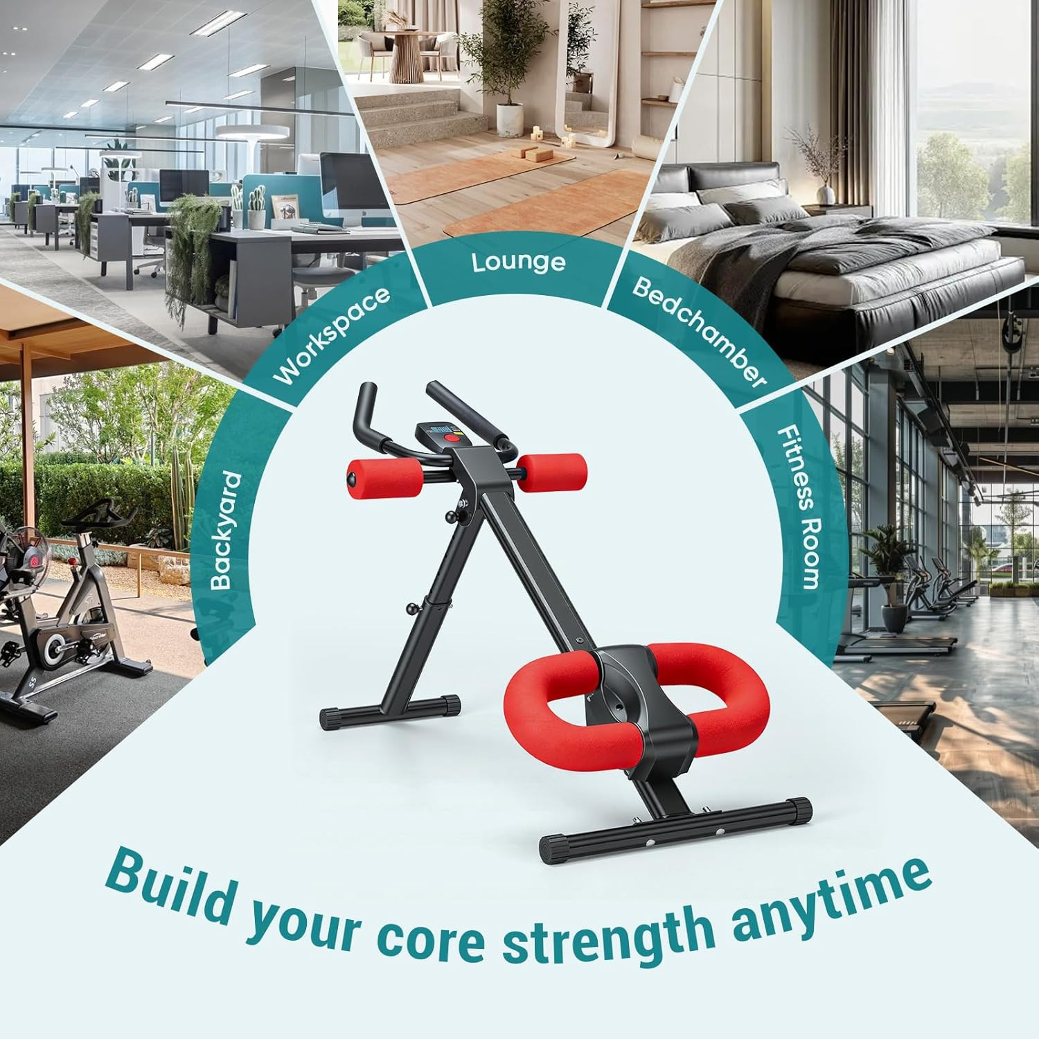 Adjustable Ab Machine for Stomach Workout, Core Workout Equipment for Home Gym,