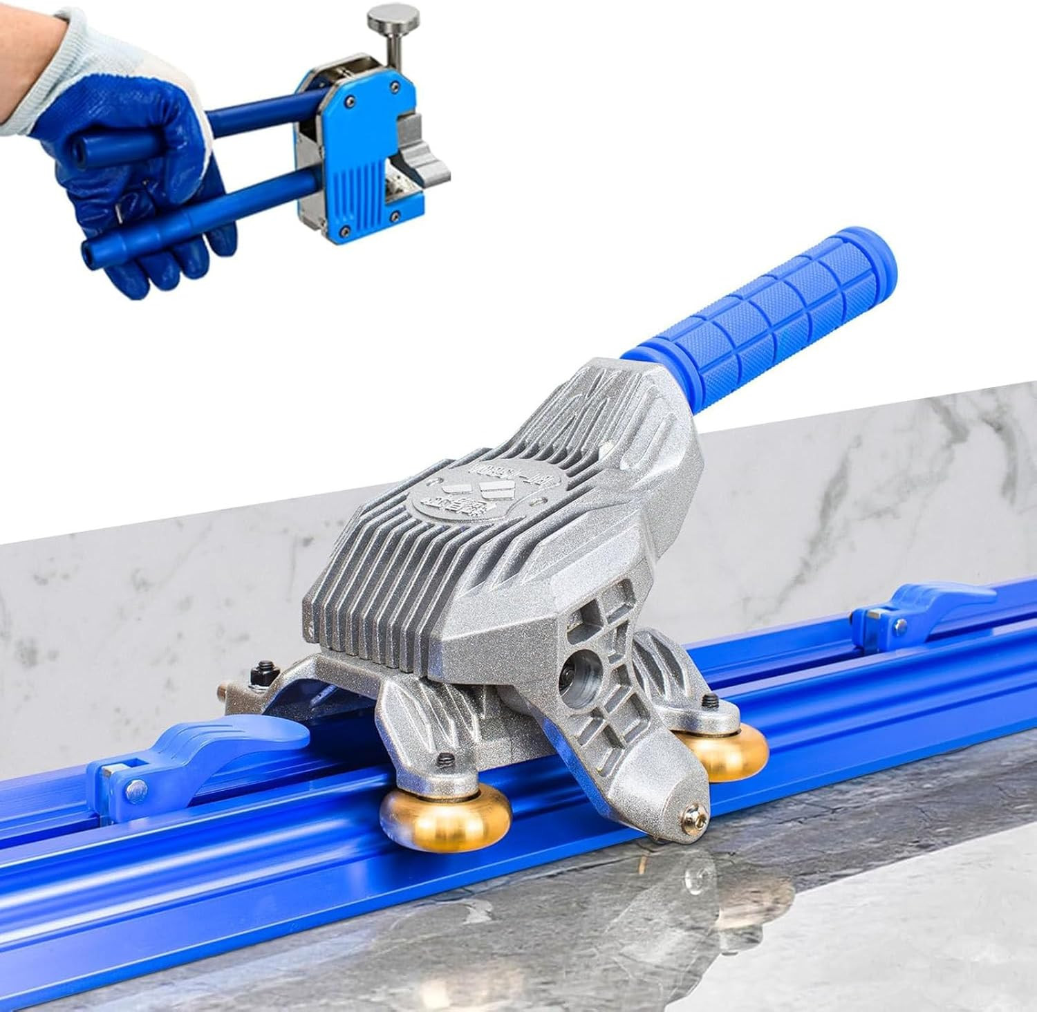 87-In Manual Tile Cutter for Large Format Ceramic & Porcelain Tile - Double Rail