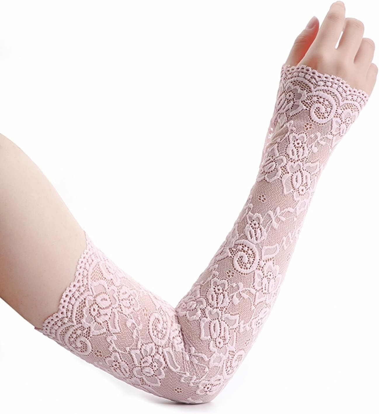 UV Protect Lace Arm Sleeves, Women's Floral Lace Sleeves Hollow Out