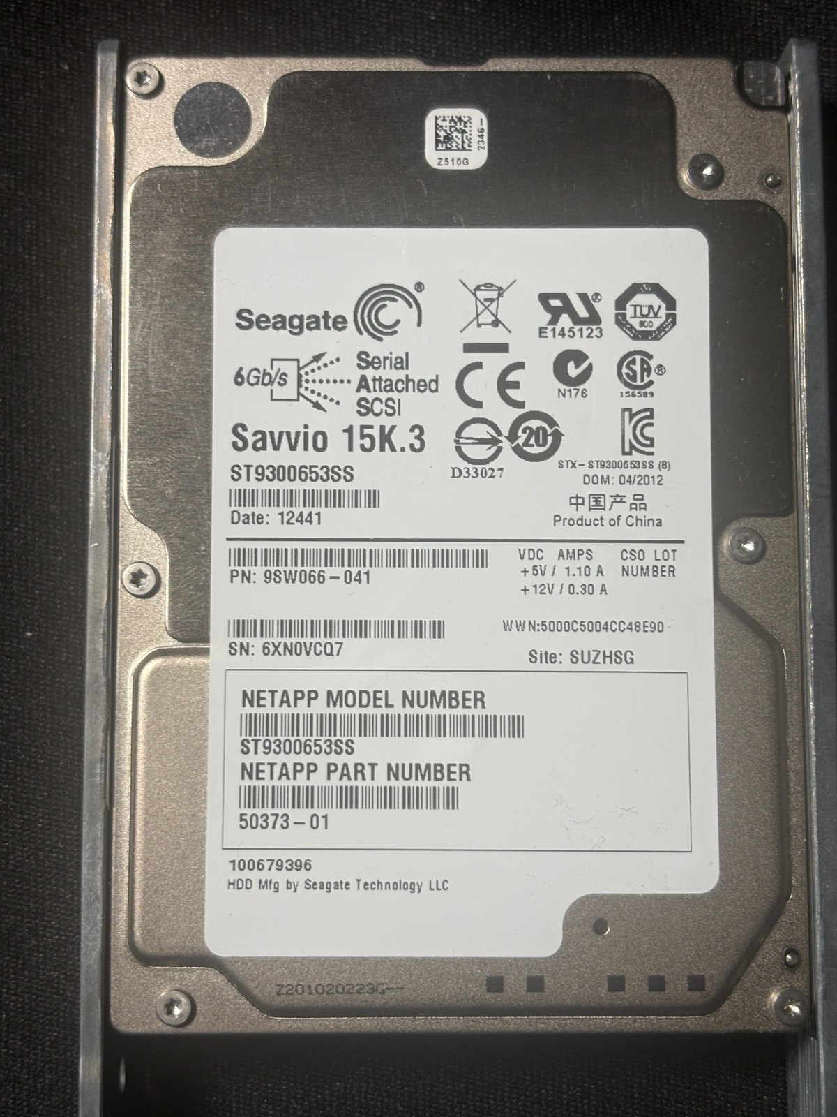 ST9300653SS - 9SW066-041 - 300GB SAS Drive - 15K - NetApp 50373-01