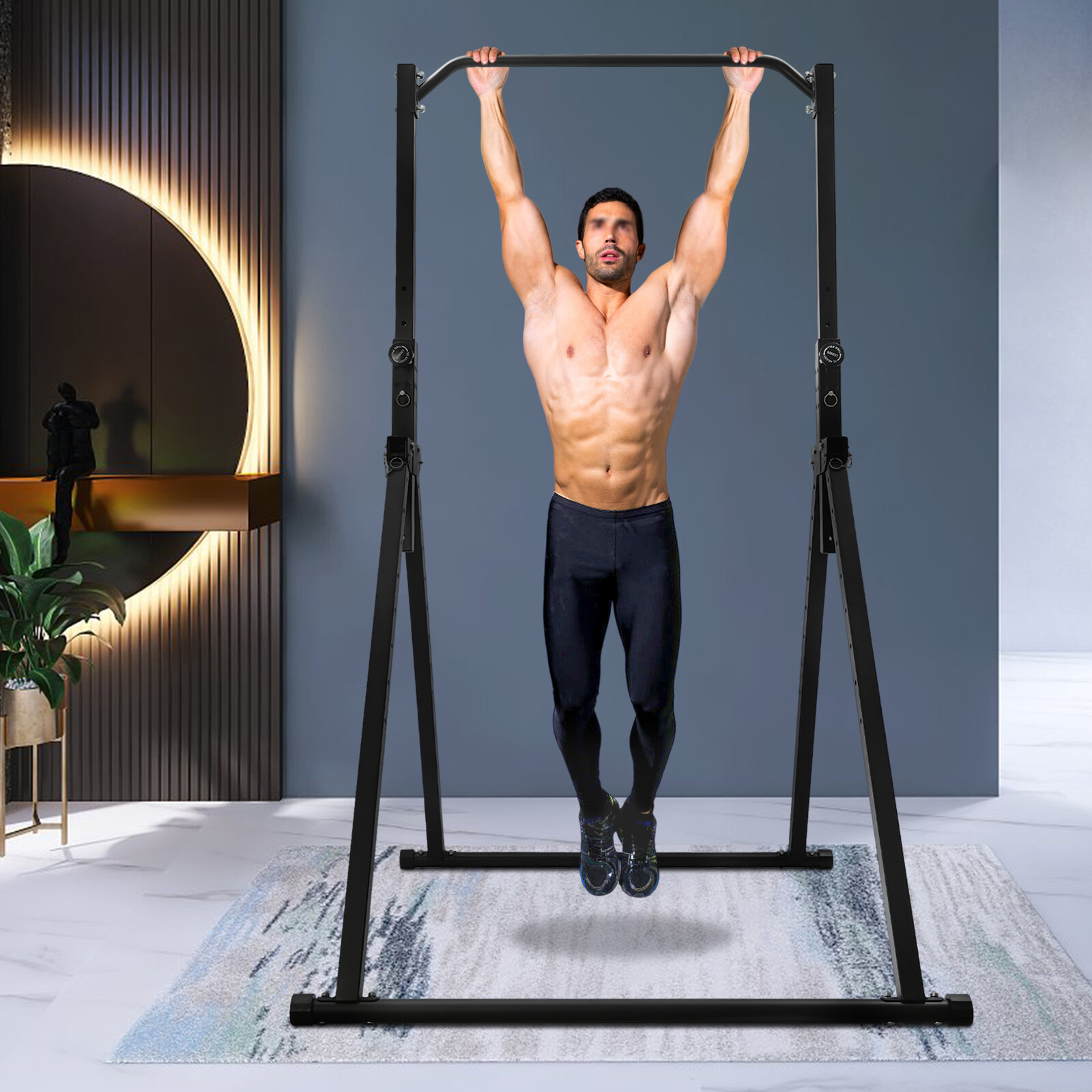 Triangular Pull Up Station Pull Up Bar Strength Training Device 200kg/440.92lbs
