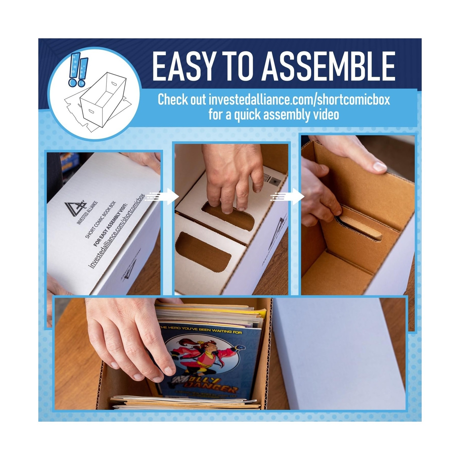 Premium Short Comic Book Storage Box | Thick White Corrugated Paper Storage B...