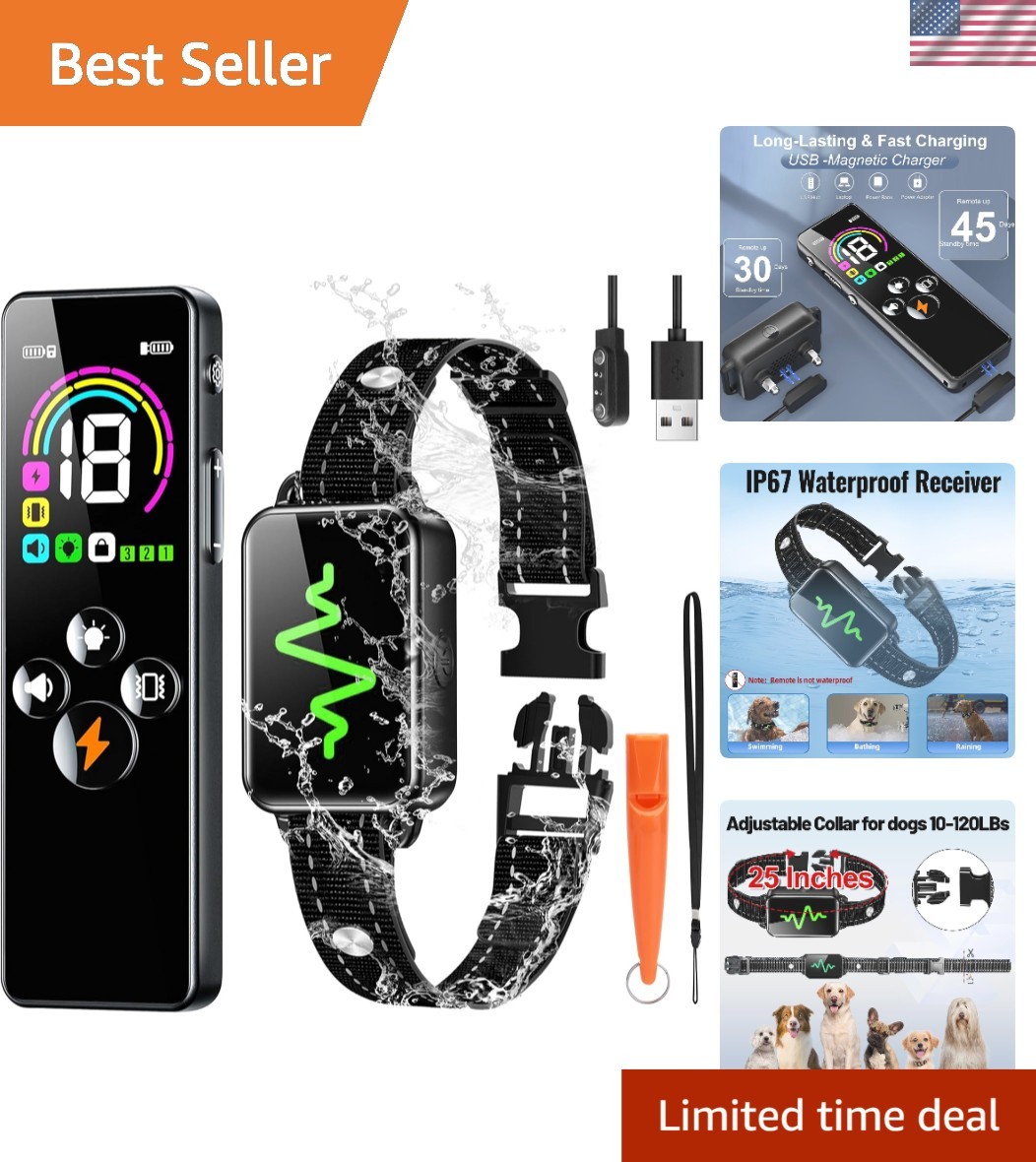 All-Breed Dog Training Collar with Remote Control - 4 Modes & Waterproof Design