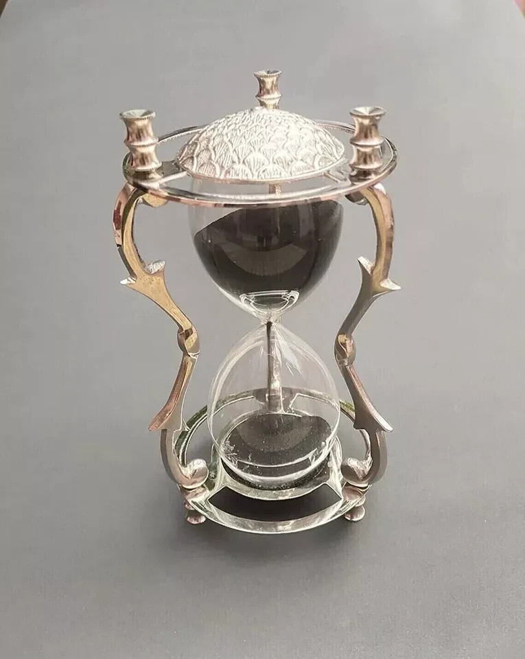 Sand Timer Hourglass Brass Nautical Maritime Hour Glass Vintage Sand Clock Gift