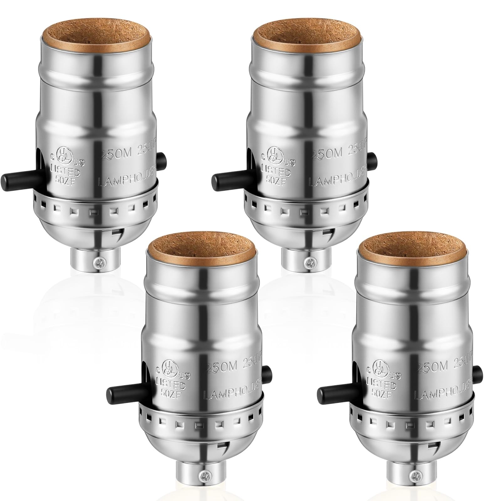 Saysurey 4 Pack Ul Listed Lamp Socket, E26 Threaded Lamp Sockets Replacement ...