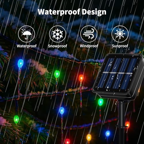 Multicolored Solar String Lights 480 LED 157FT - 8 Modes, Waterproof Twinkle Lig