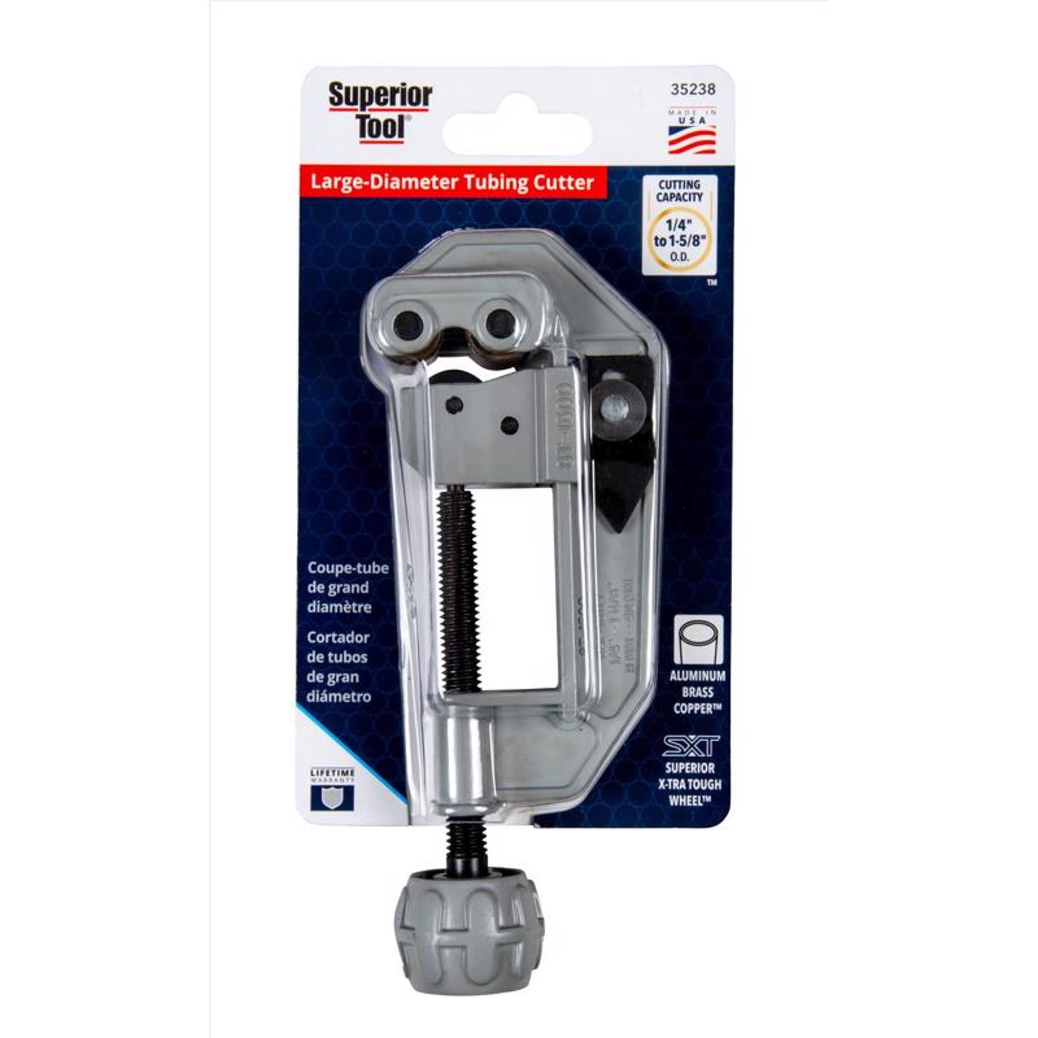 Superior Tool 35238 Steel Black/Gray Traditional Tube Cutter 1-5/8 O.D. in.