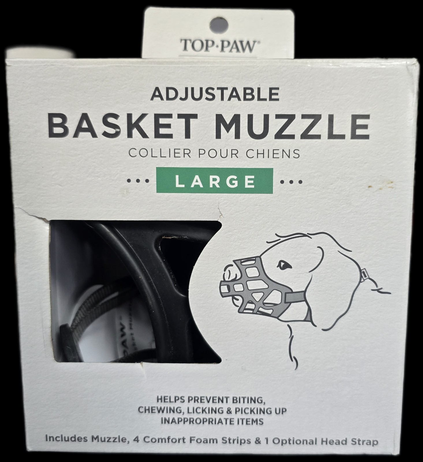 Top•Paw • Dog Muzzle • Adjustable Basket • Soft Comfortable Fit • L • New in Box