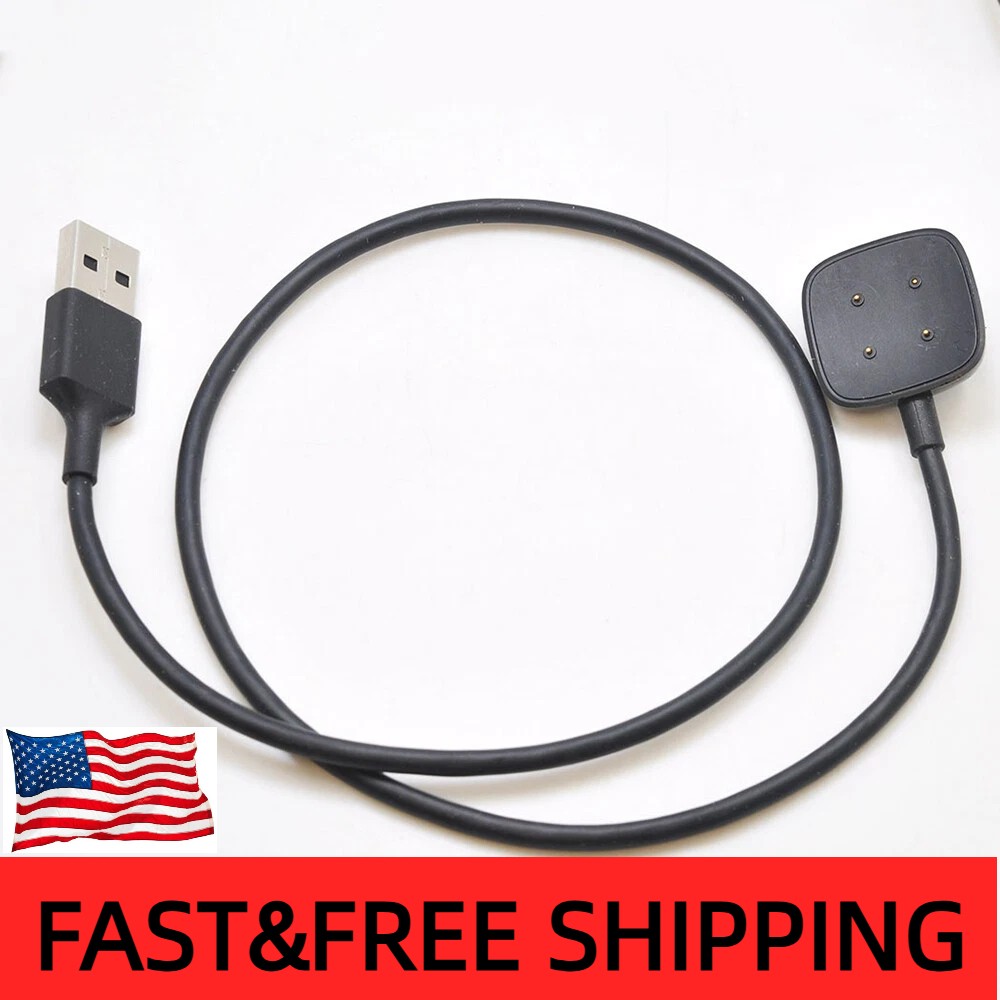 Genuine OEM Fitbit Sense and Versa 3 Charging Cable Fast Charger Gym Black