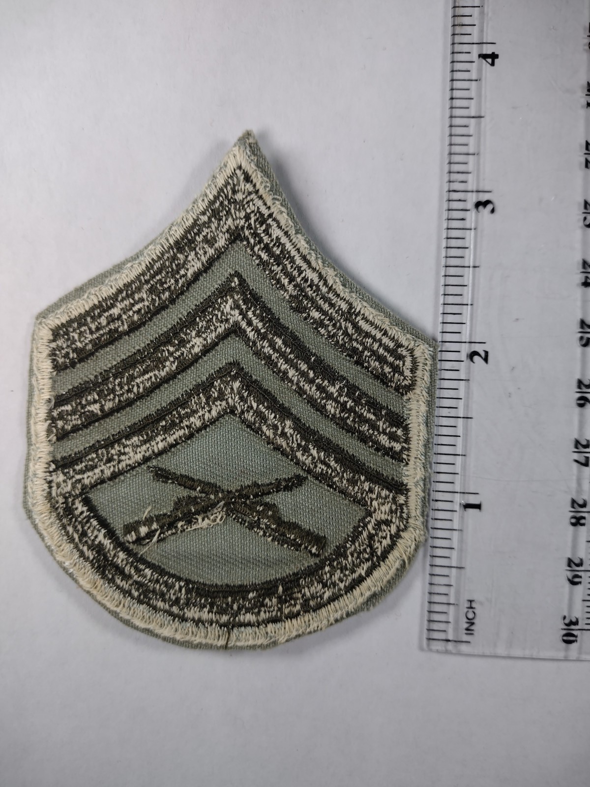 USMC Staff Sergeant E-6 Subdued Gray & Green Embroidered Patch
