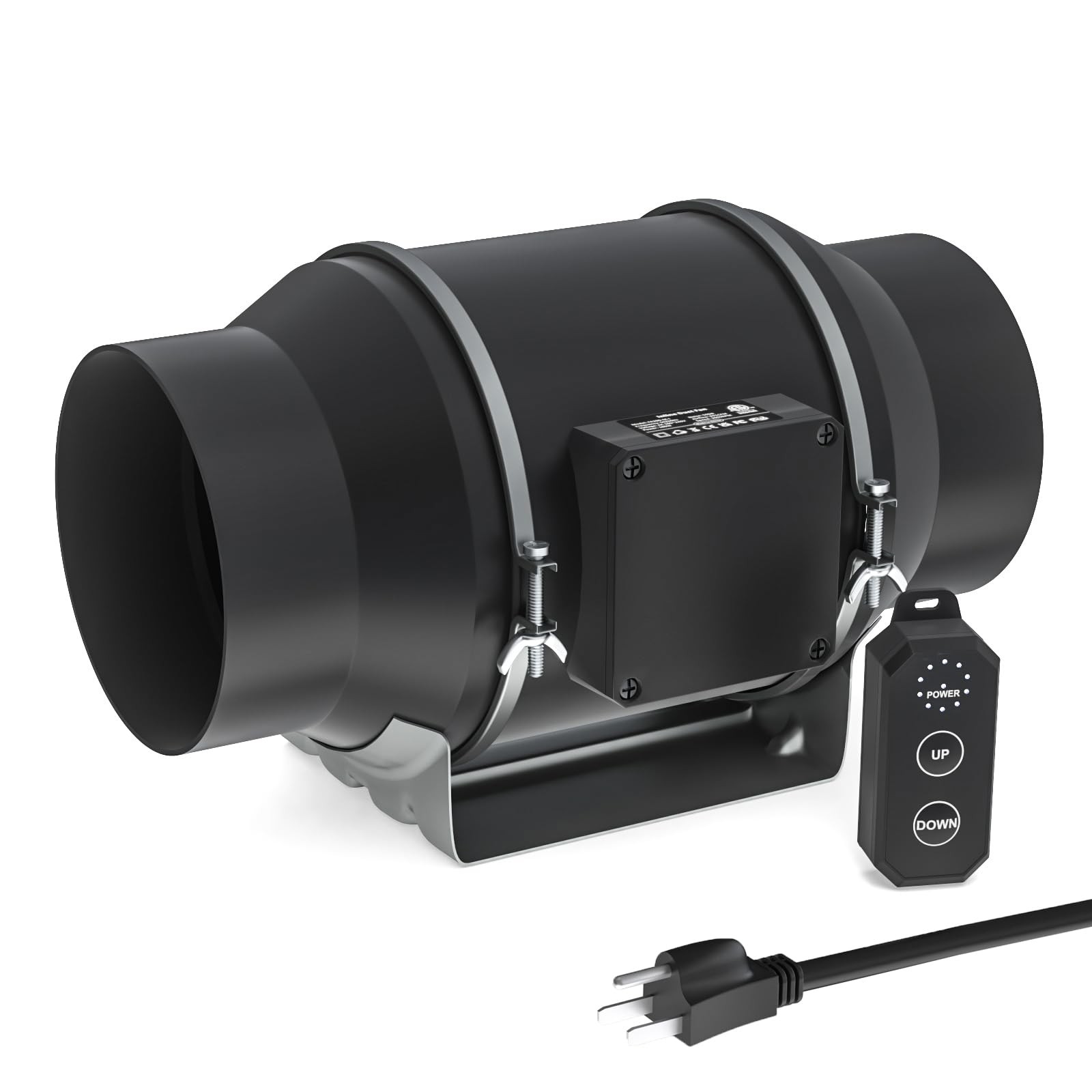 6 Inch Inline Duct Fan, 405 CFM Quiet Ventilation with 10Speed Controller