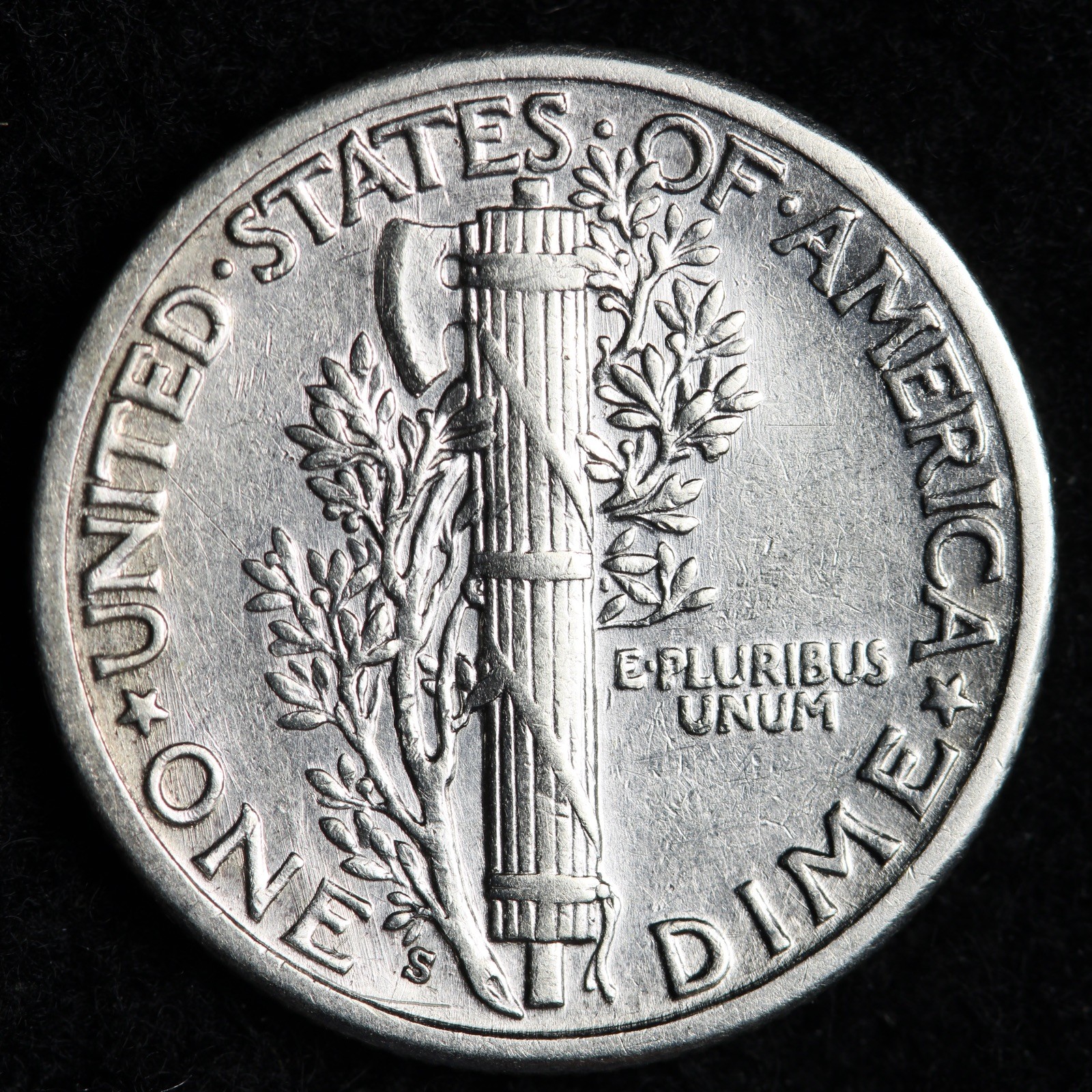 1929-S Mercury Silver Dime AU E253 AKHT