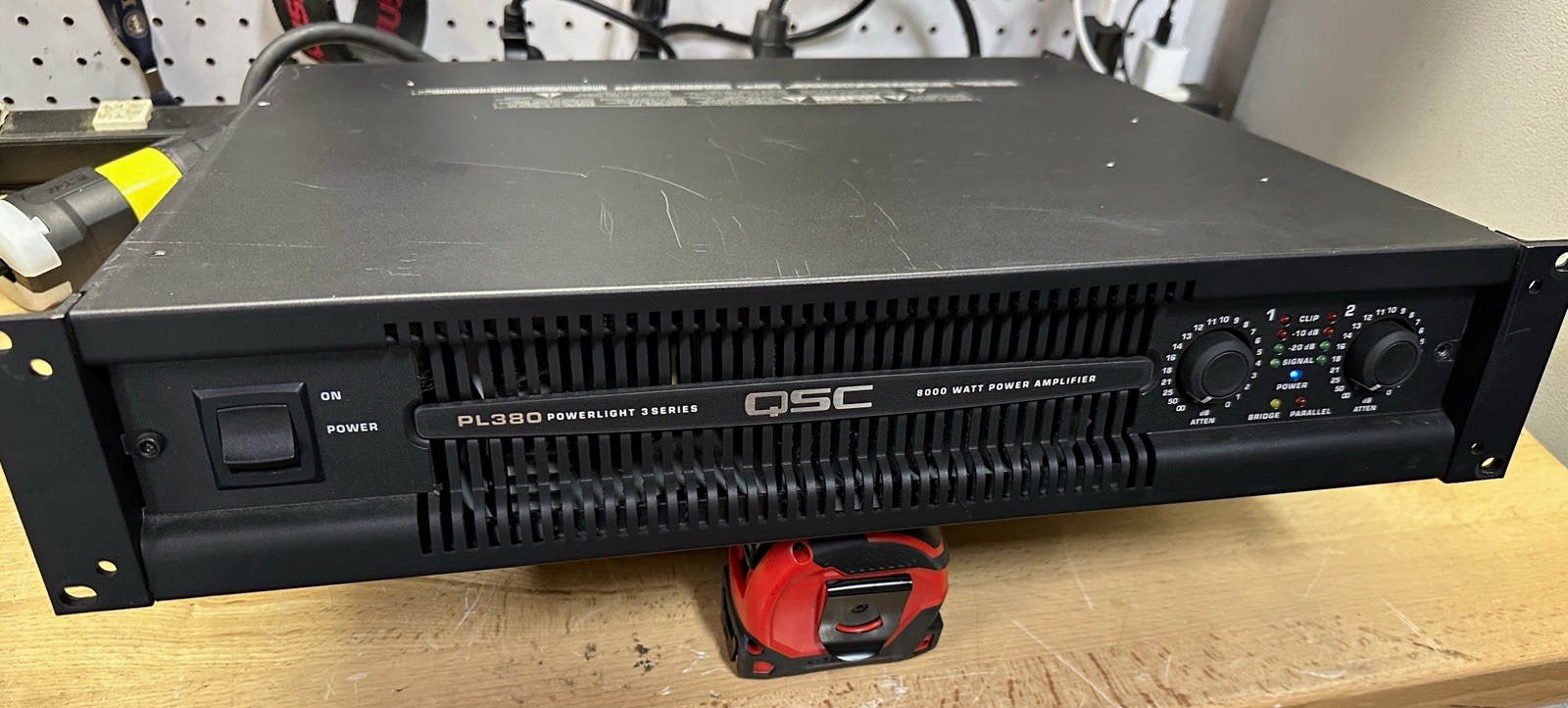 QSC PL380 8000W 2-Channel Rackmount Power Amplifier XLR Speakon Bridgeable.