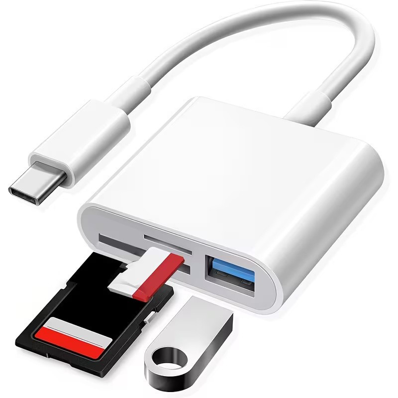 USB‑C 3‑in‑1 Multiport Hub – SD, MicroSD & USB Support