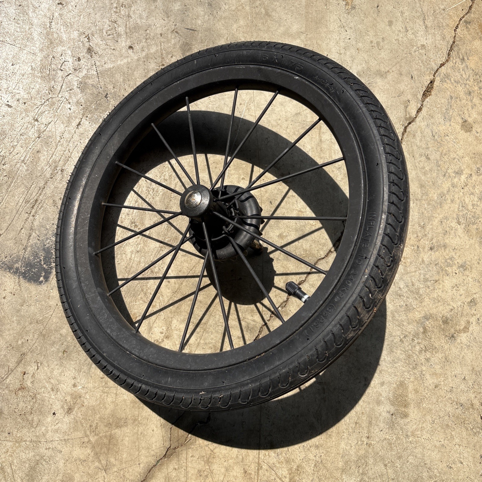Graco Black Rear Wheel Tire 16” Replacement Part Jogging Stroller Jogger