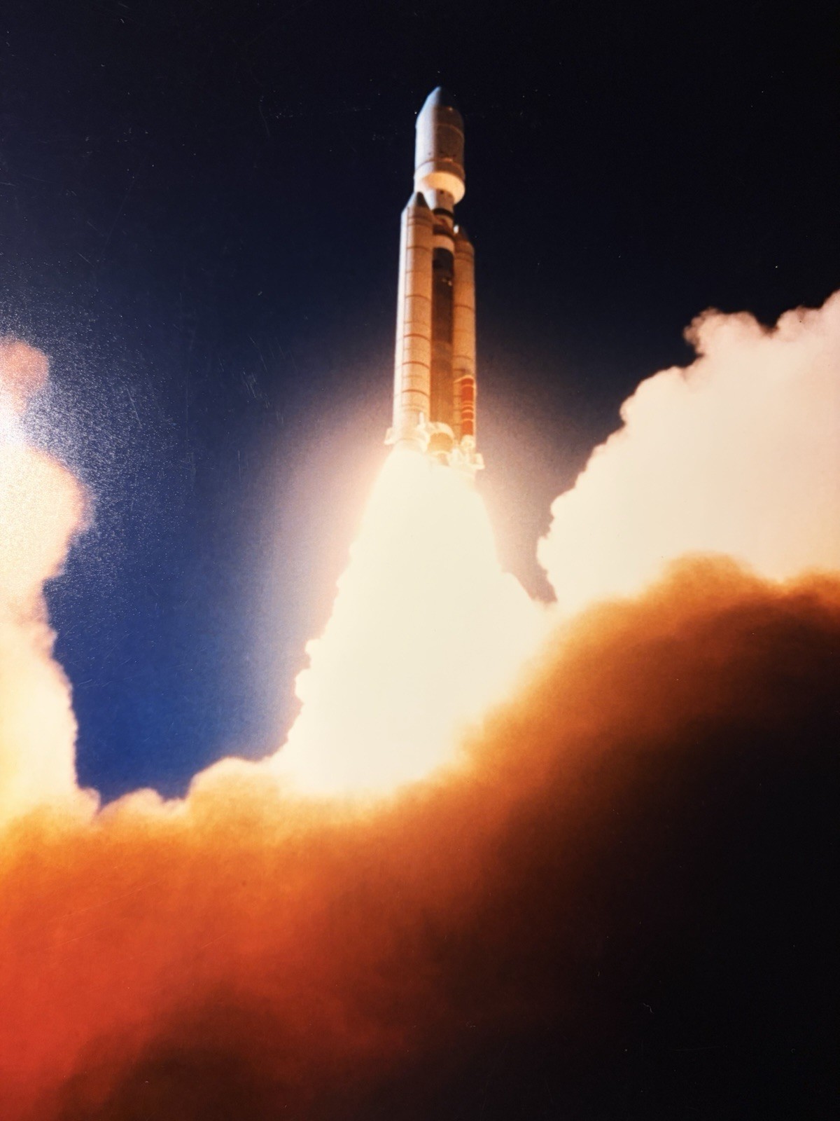 NASA Titan IV 4D Rocket Night Launch Photo “Long Gone” Vintage Kodak Print 11x14