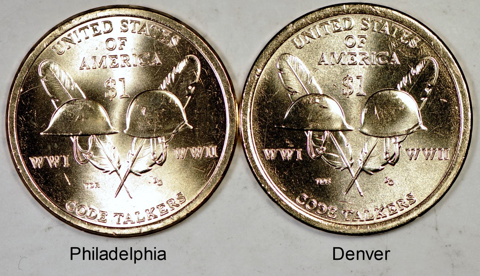 2016 SAC$1 Sacagawea Dollars, Code talkers P&D Mint Set UNC
