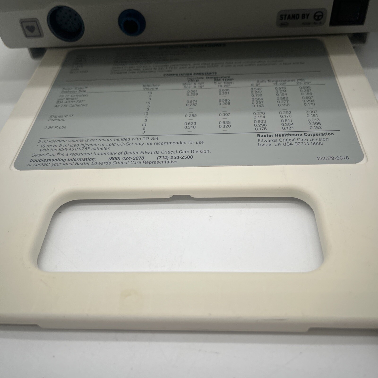 Baxter Edwards COM-2 Cardiac Output Computer / Untested