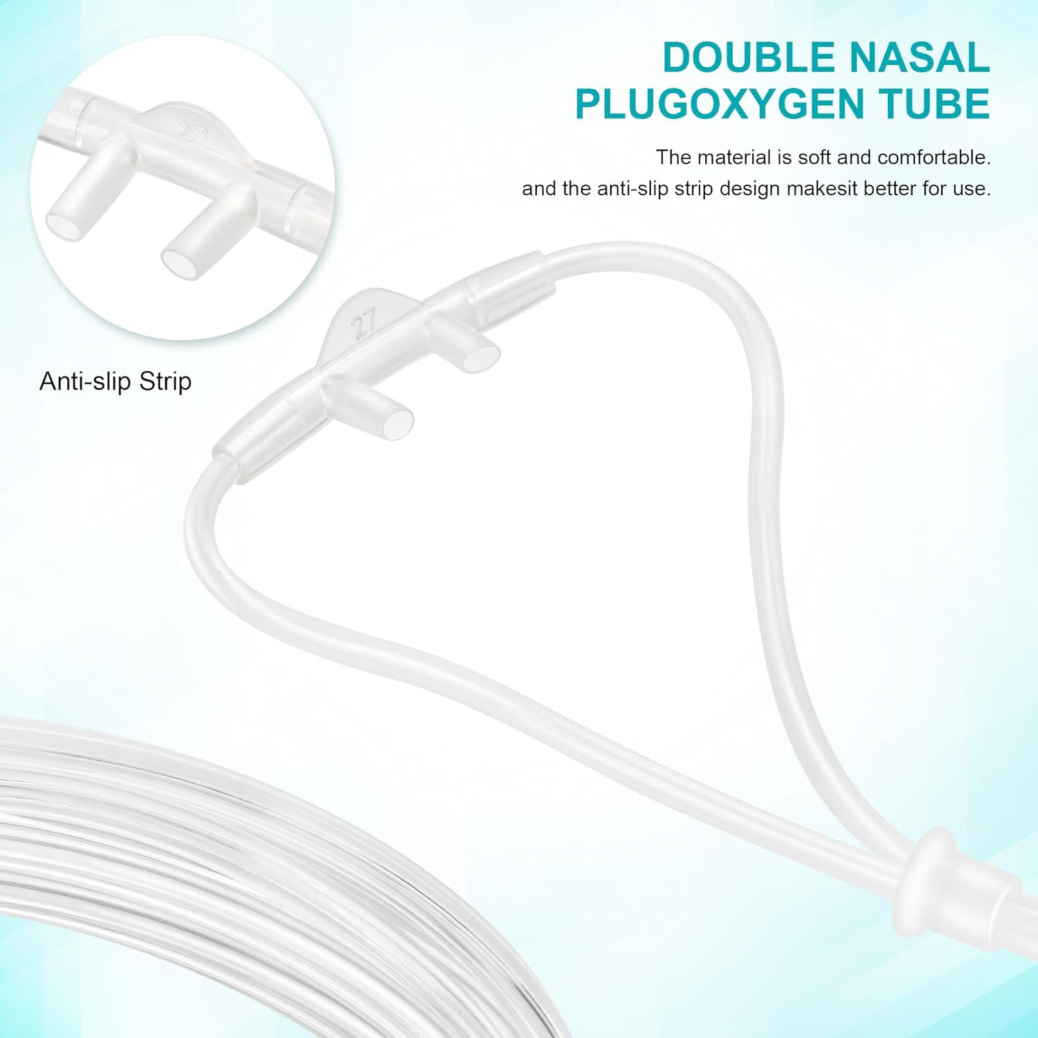 5 Pack Cannula Nasal 7 FT Super Soft Nasal Cannula Tubing for Oxygen Nose Tubing