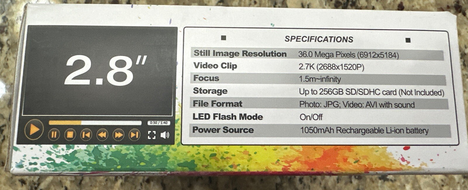 Video Camera Camcorder 2.7K 36MP Video Recorder Camera Vlogging Camera NEW