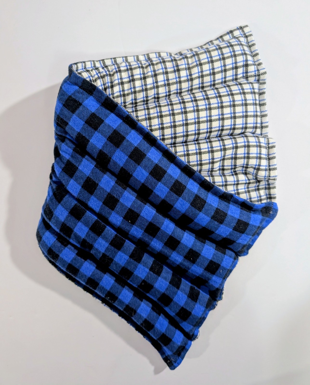 Rice flax seed therapeutic  heating/cooling, Body Pad, rice bag, Blue Plaid