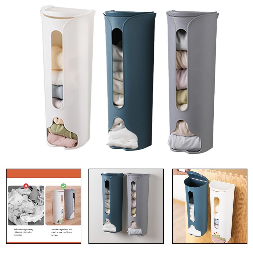 Wall Mounted Underwear and Socks Storage Box Blue/White/Grey Color Options