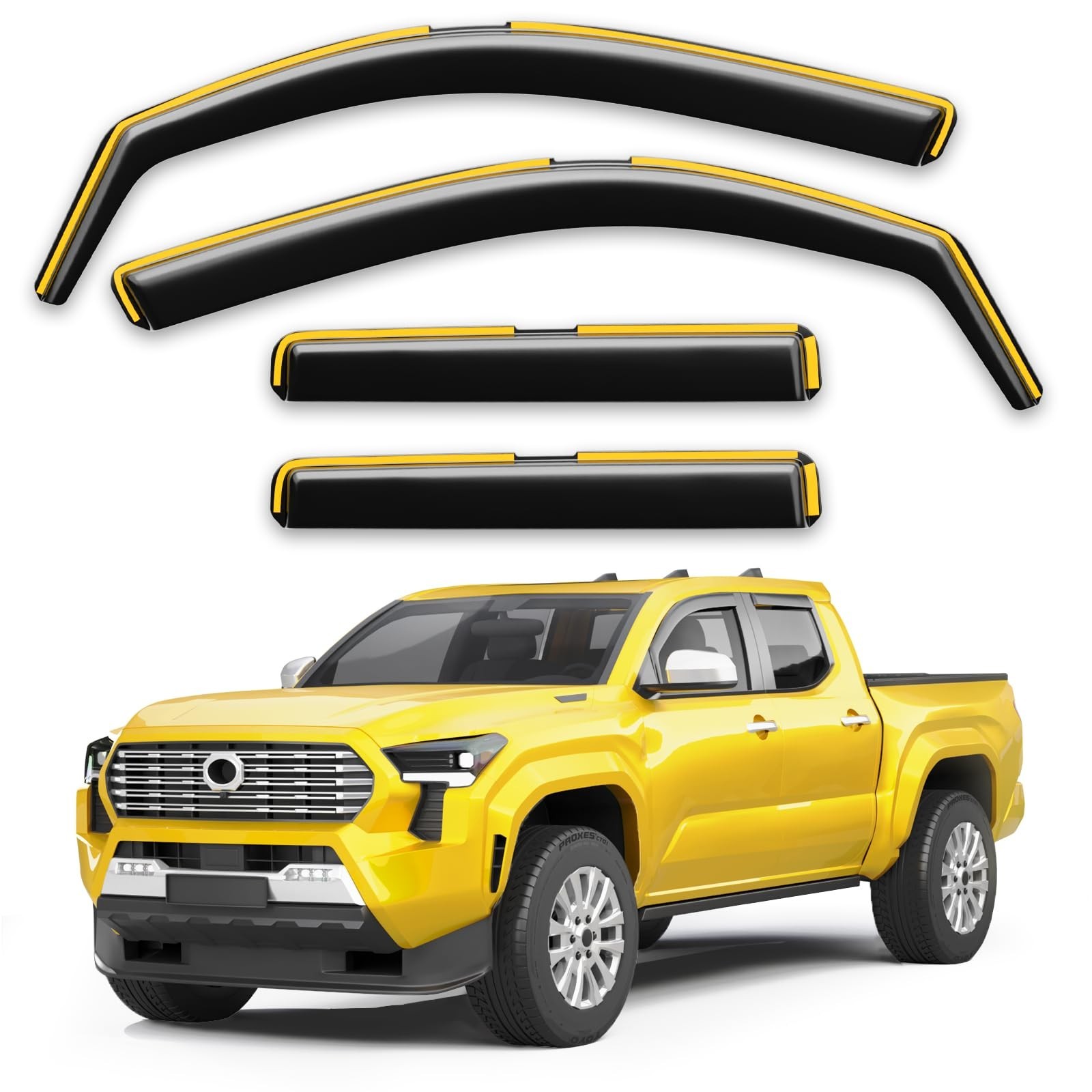 in-Channel Window Rain Guards Fit for Toyota Tacoma 2024-2026 Double Cab with...