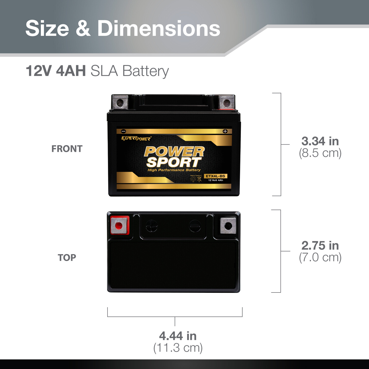 YTX4L-BS SLA Battery for ATV, Honda CRF230F