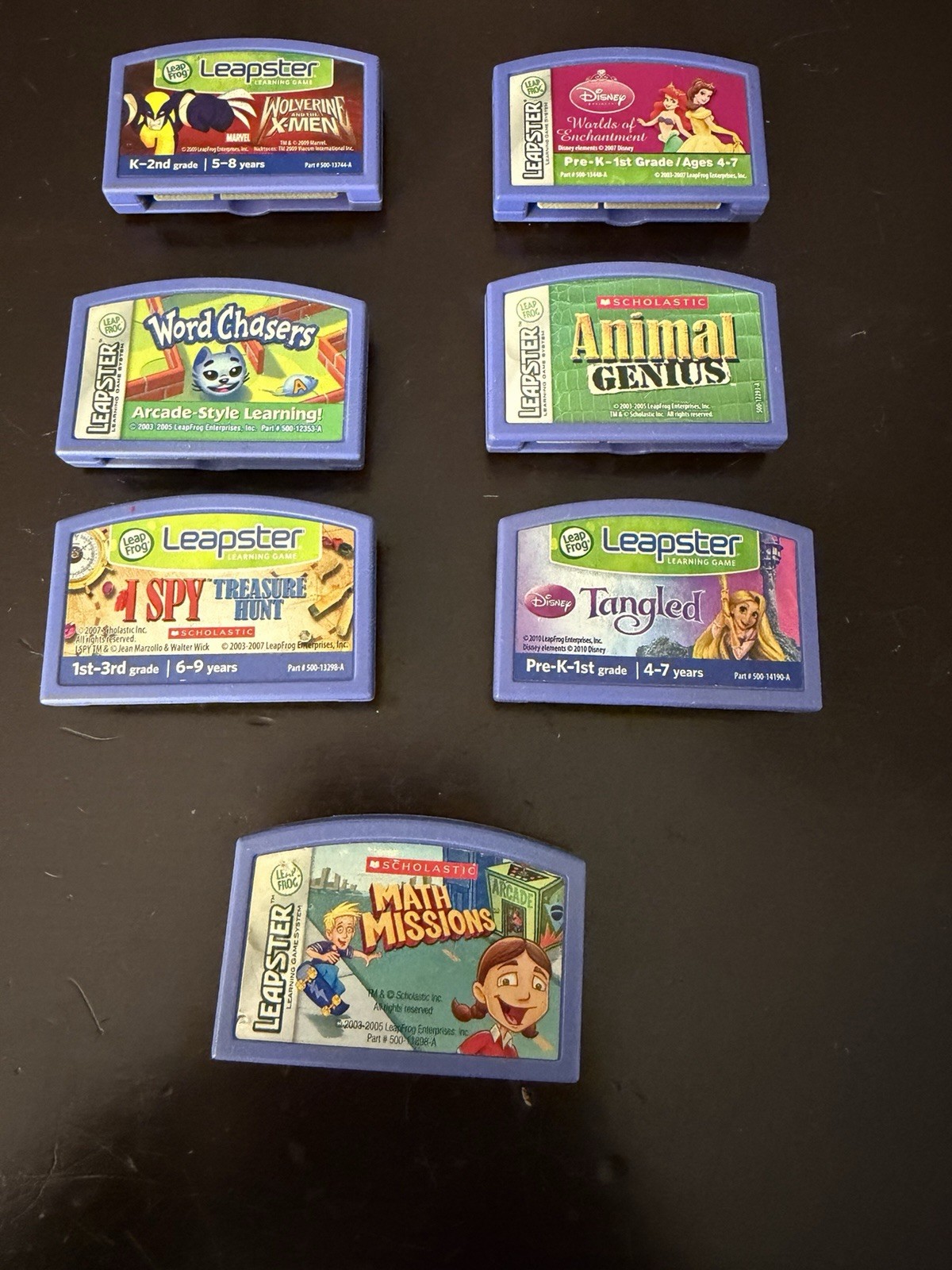 Leap Frog Leapster Games Scholastic Disney Lot Of 7 Cartridges VTG