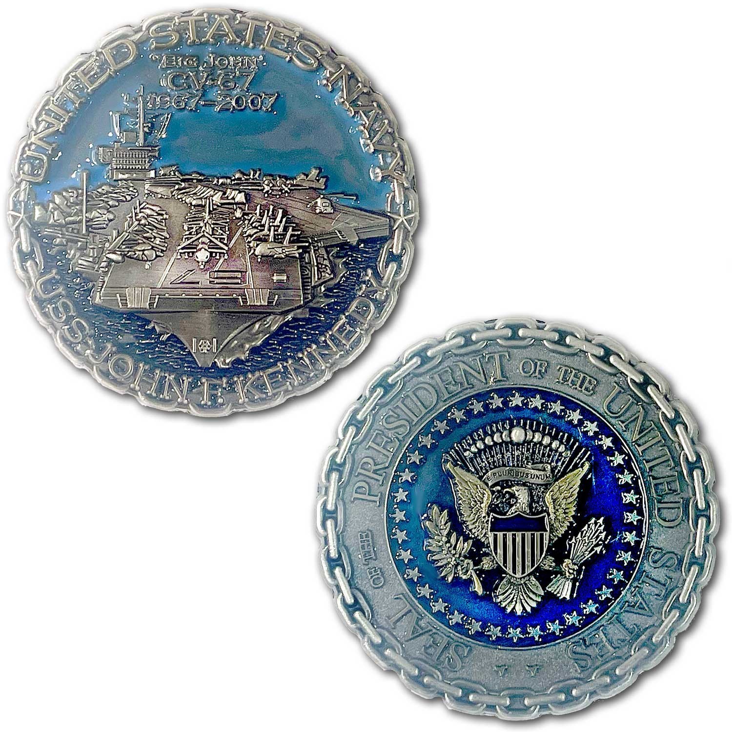 USS John F. Kennedy CV-67 US Navy Aircraft Carrier Collectible Challenge Coin