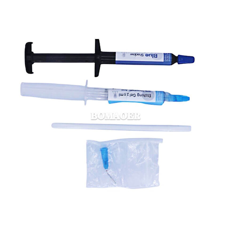 1 Box Dental Blue Glue Light Cure Band Cerement Past + Etching Gel Accessories