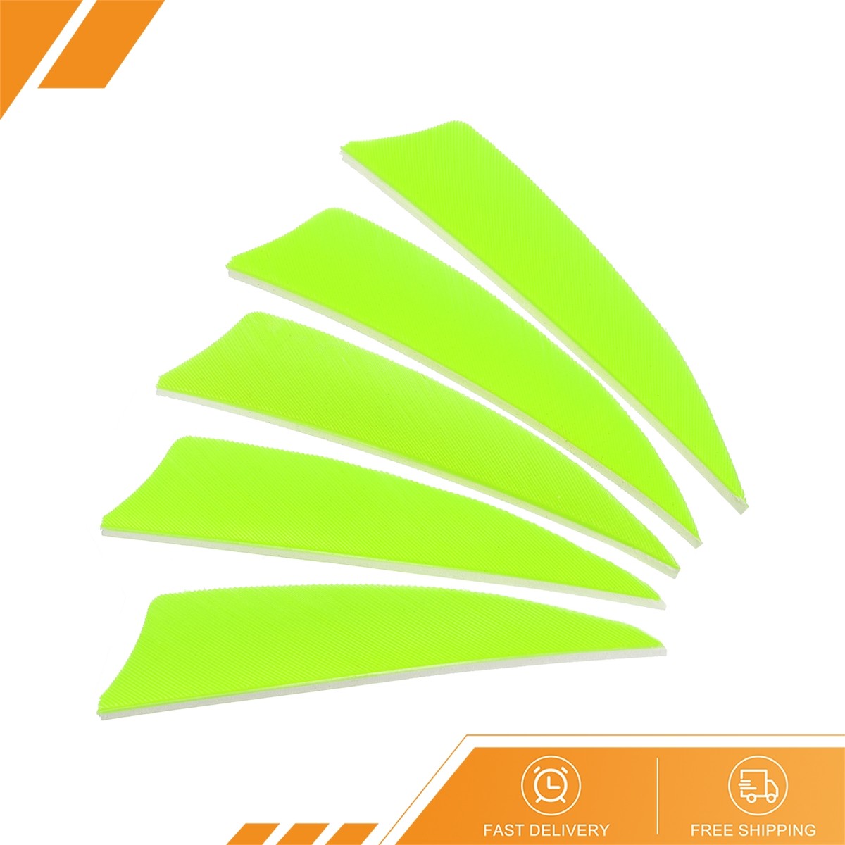 50 Pack 3" Arrow Turkey Feather Fletch Left Wing Fluorescent Green