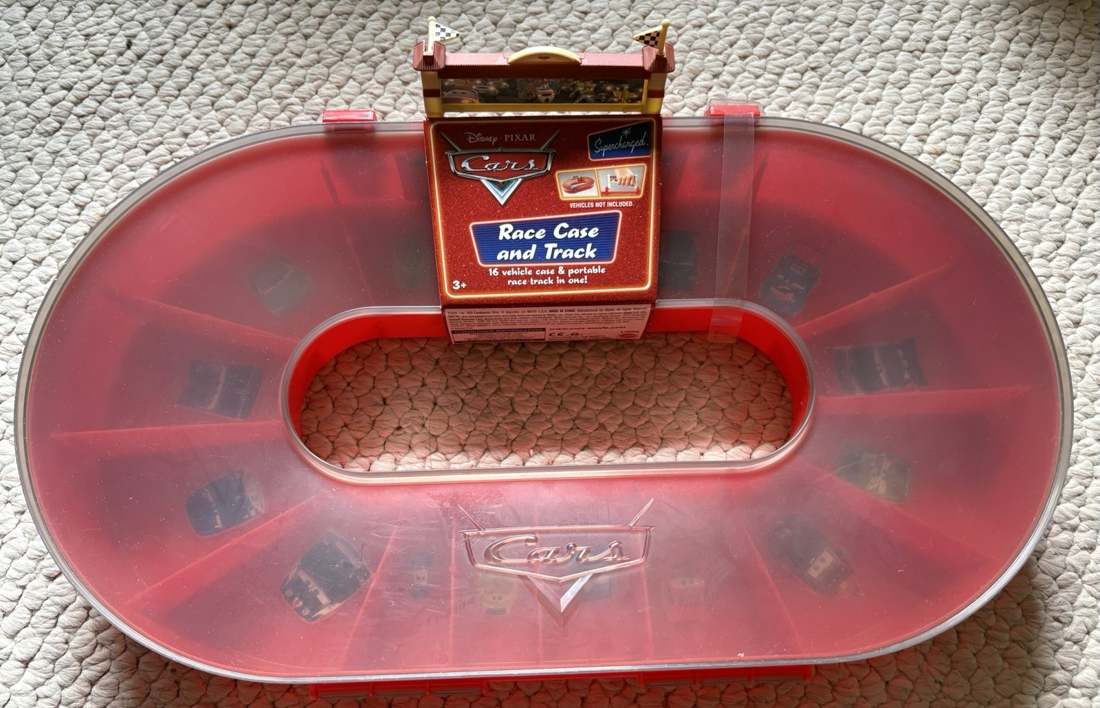 New Disney Cars Supercharged Race Carry Case & Portable Track Storage Holds 16