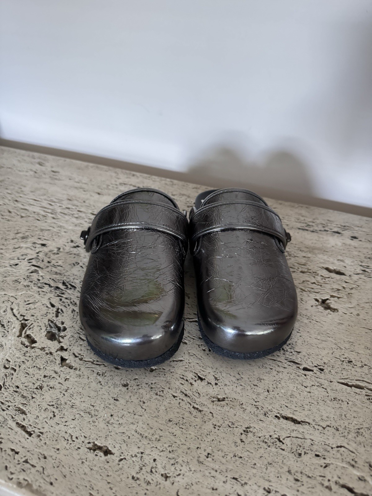 NWOB Coach 'Blake' Silver Metallic Clogs. Size 5. MSRP $150