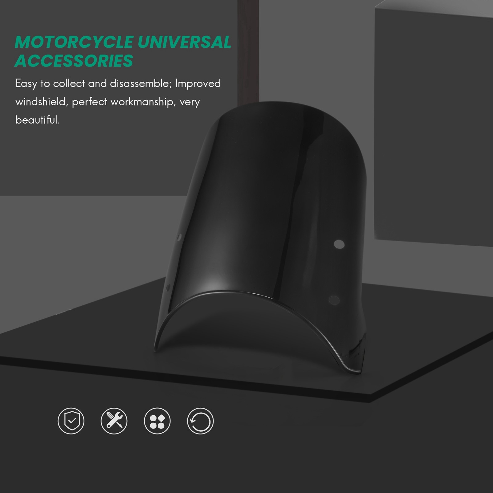 Airflow Adjustable Universal Motorcycle Headlight Windshield Windscreen6300