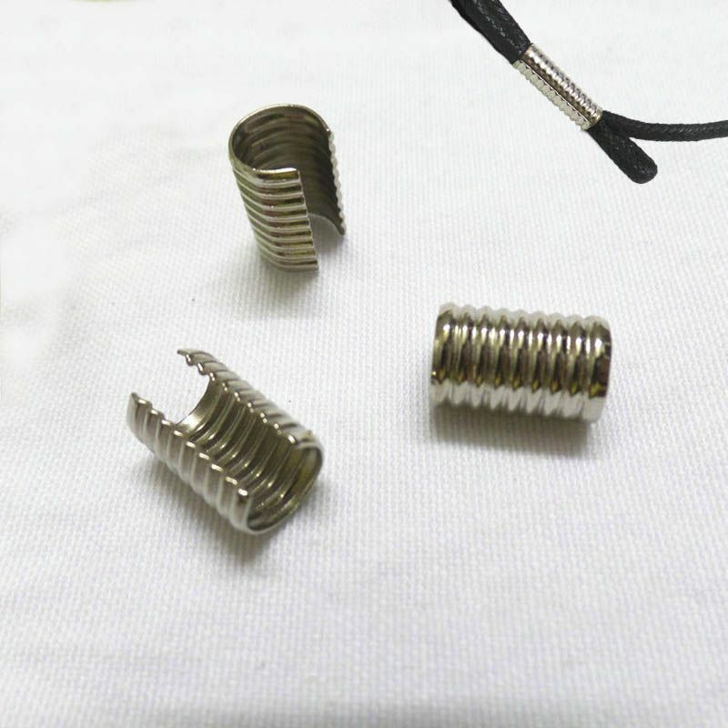 100pcs Round Crimping Cord Fastener String Leather Rope Cords Diy Jewlery Making