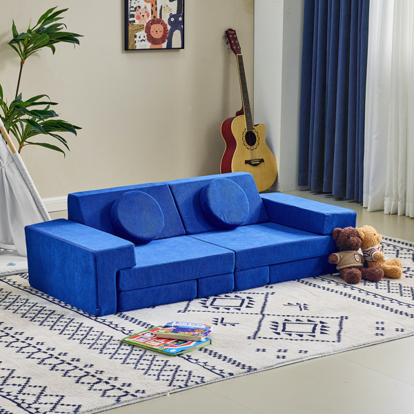 14Pcs Modular Kids Sofa All-Sponge Construction Corduroy Free Combination Design