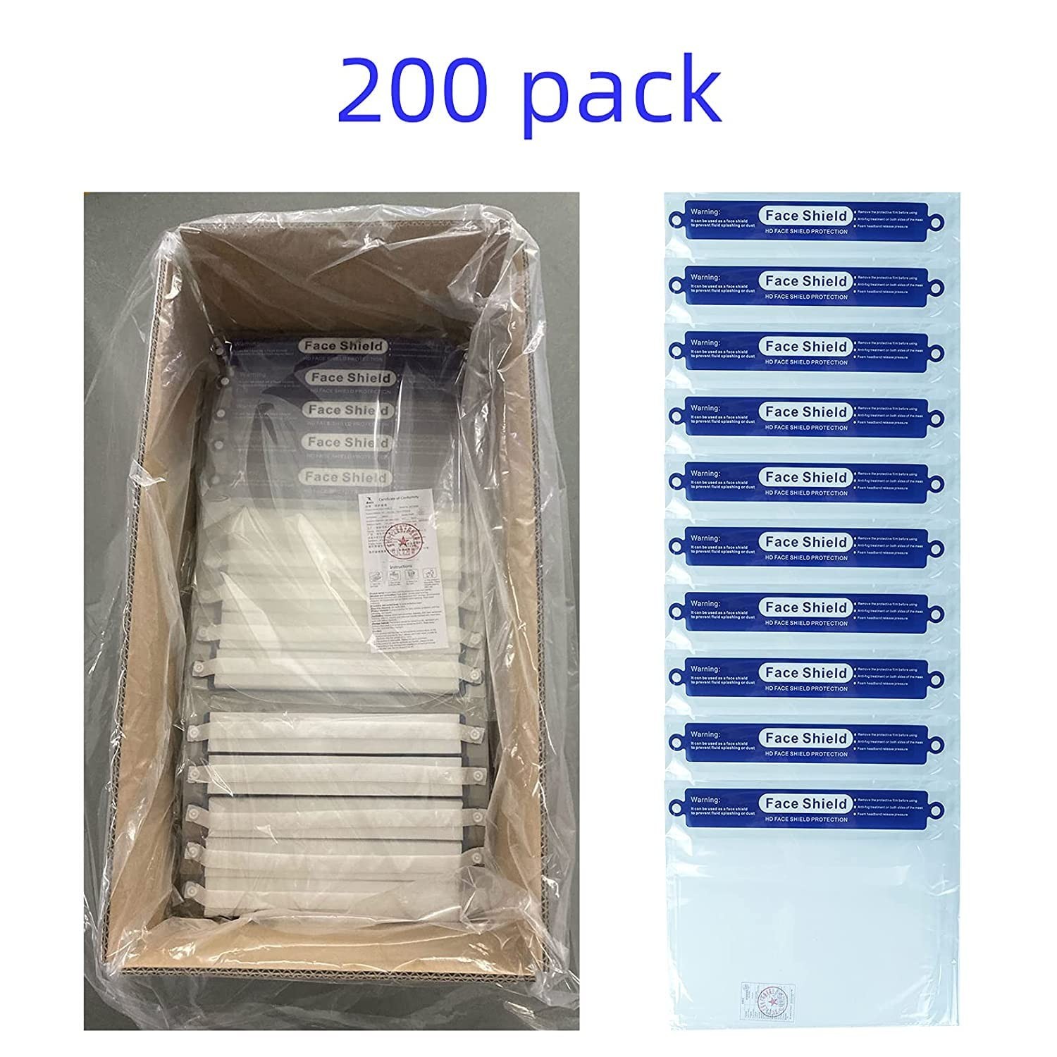 10-Pack Full Face Shield - Anti-Fog, Wind/Dustproof & Adjustable Protective Mask