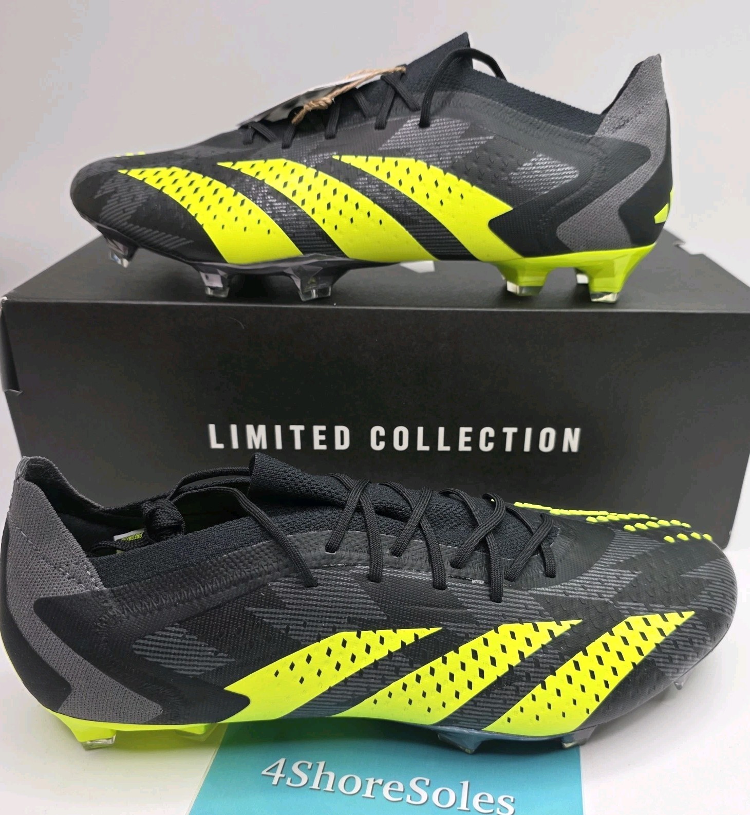 Adidas Men's 5 Predator Accuracy.1 Low INJ FG Black Yellow Soccer Cleat IG0782