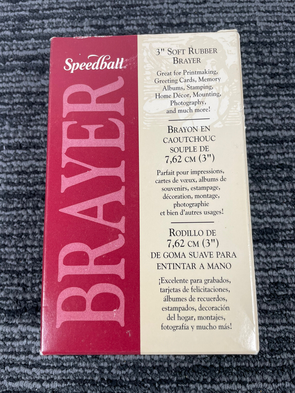 🔥 Brayer • 3” Speedball Soft Rubber Roller • Art Steel 4173