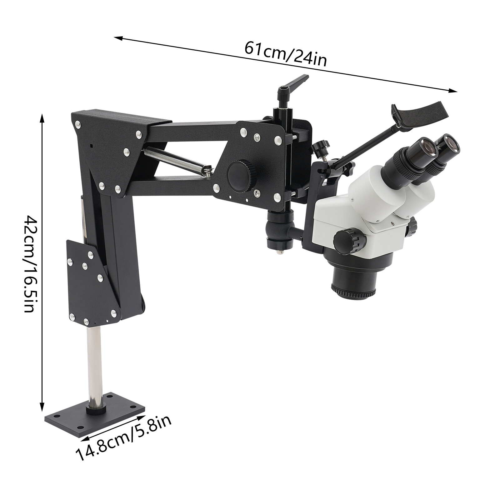 Jewelry Microscope Stand Mirror Micro Stand Multi-Directional Continuous Zoom US
