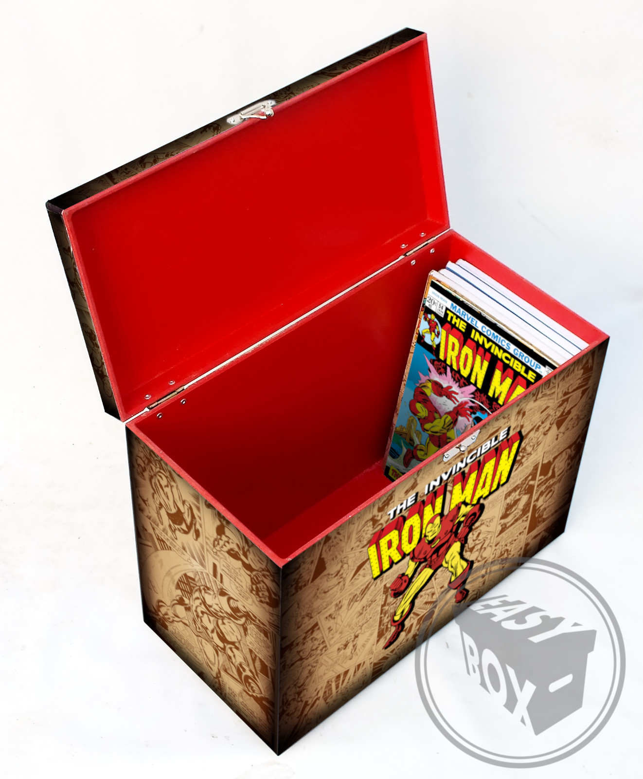 Large Comic Book Hard Storage Box Chest MDF Ironman