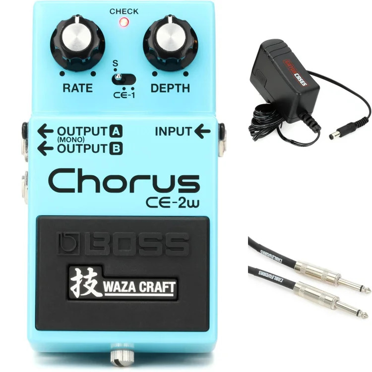 Boss CE-2W Waza Craft Chorus Pedal with Power Supply and Cable