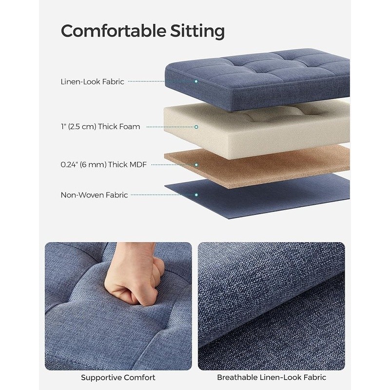 Folding Storage Ottoman Multifunctional Organizer Living Room Bedroom Entryway