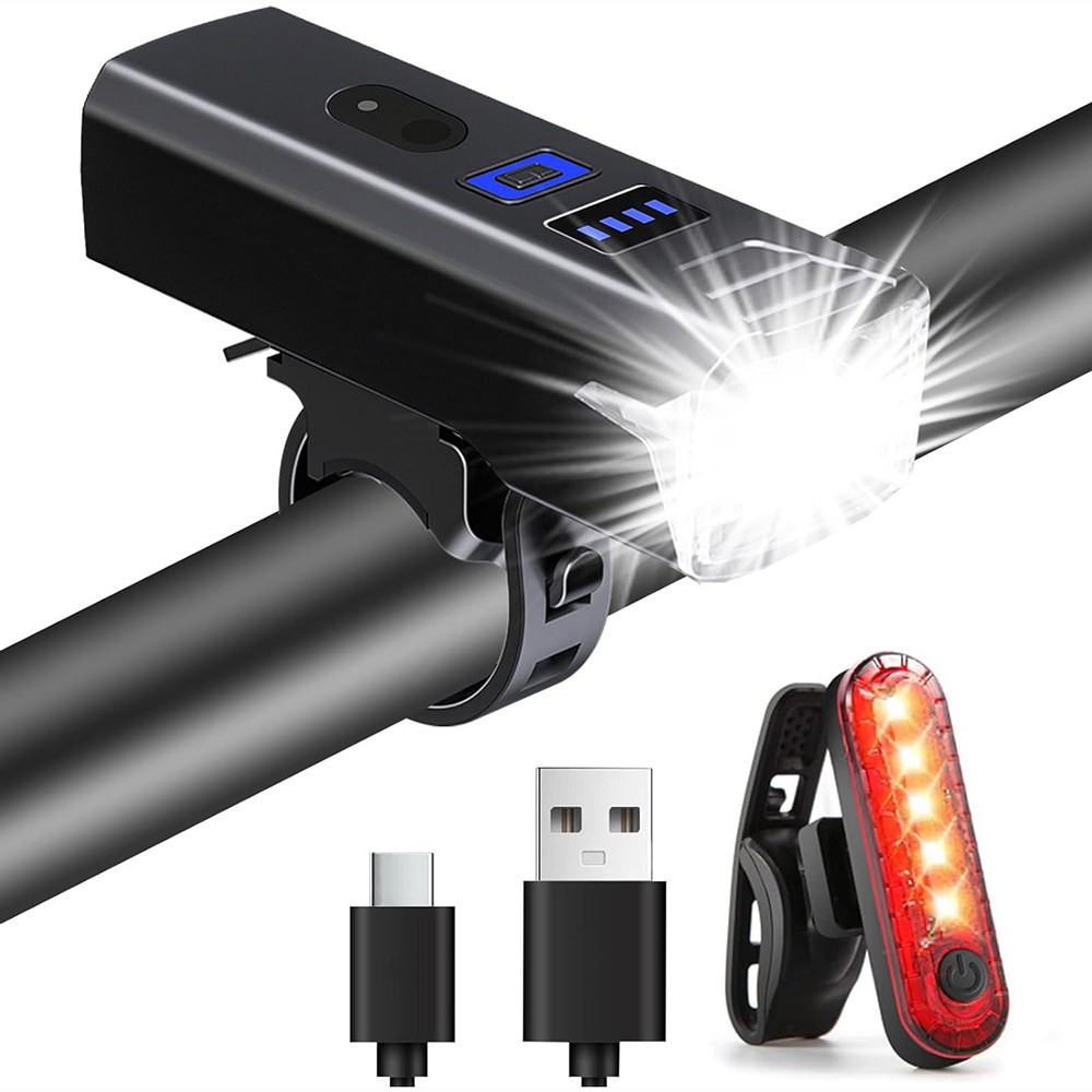 9000LM Super Bright LED Bike Light USB Rechargeable Bicycle Front Rear Headlight
