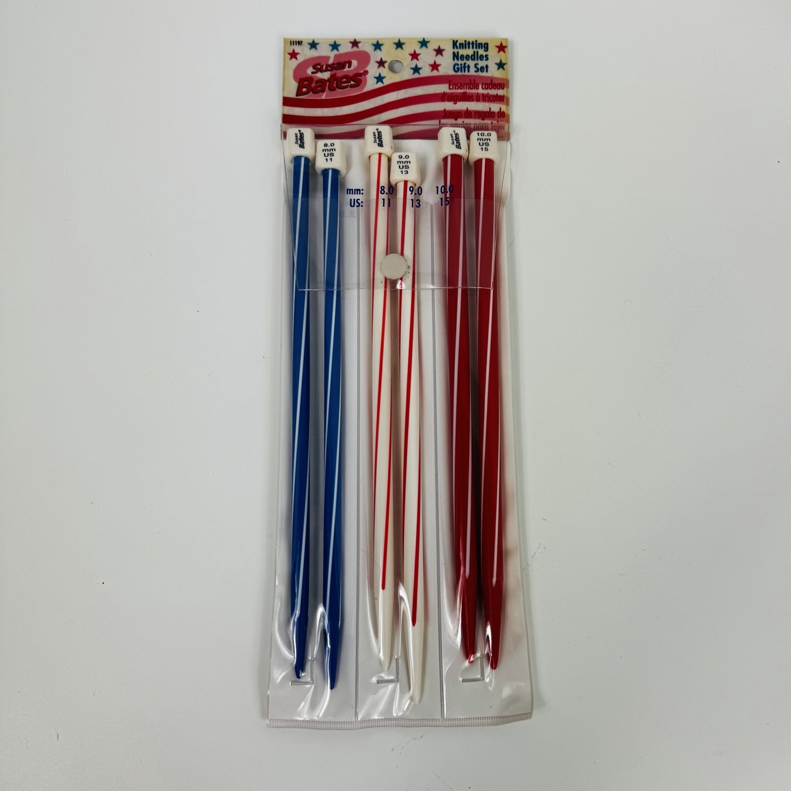 Vintage Susan Bates Straight Knitting Needles Set of 3 Sizes US 11 13 15