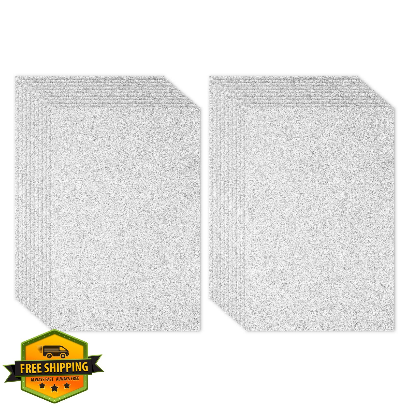 PATIKIL 20 Sheets 2mm Glitter Foam Sheet 16"x12" Silver