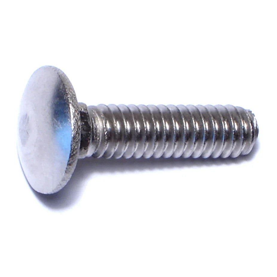 1/4"-20 x 1" 18-8 Stainless Steel Coarse Thread Carriage Bolts (8 pcs.)